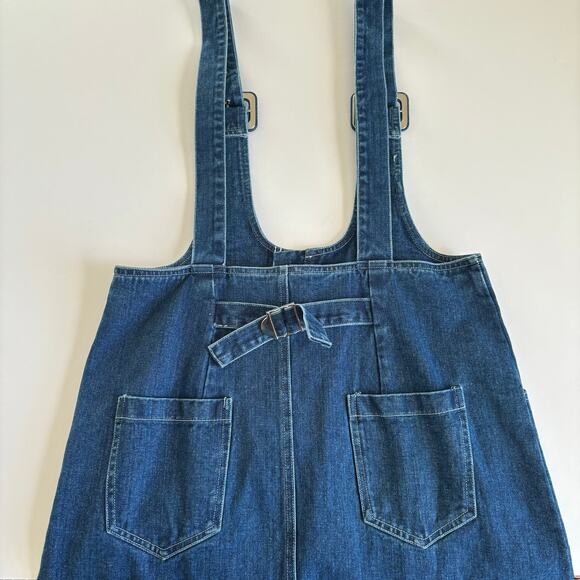 Cloud Ten Blue Denim Overall Casual Cotton Mini Dress Women’s Size Medium NWT - Picture 8 of 9